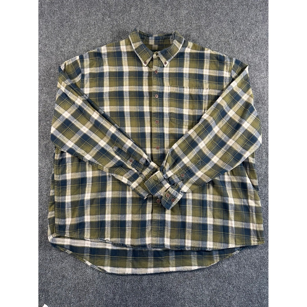 Cabelas Shirt Mens 2XL Regular Plaid Flannel‎ Long Sleeve Button Up Casual